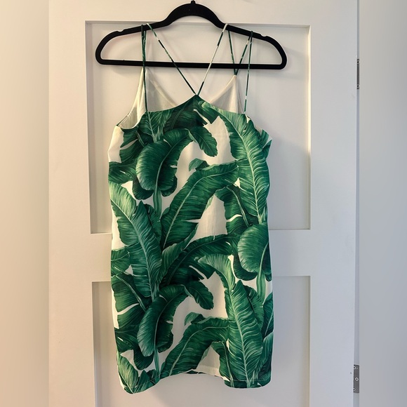 Tropical Banana Palm Leaf Print Dress - Picture 2 of 2